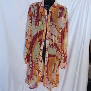 Sun Streak by Newport News shirt dress/bathing suit cover up